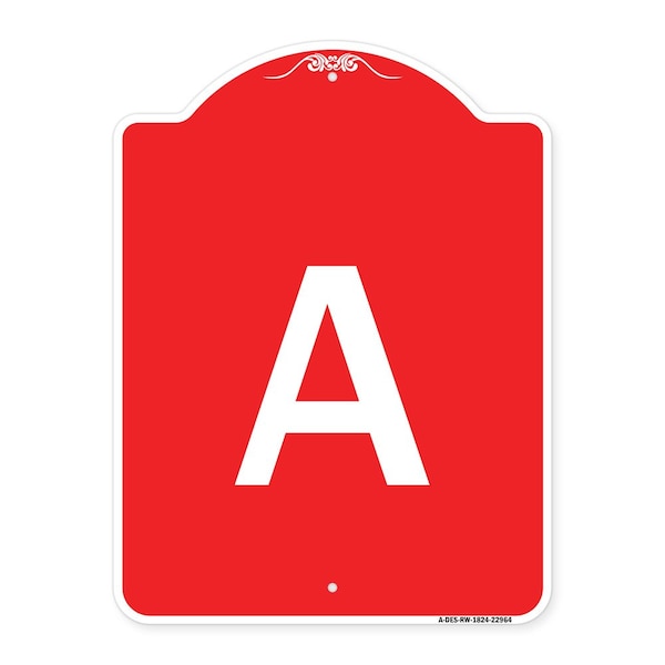 Signmission Designer Series Sign-Sign W/ Letter A, Red & White Aluminum Sign, 18" x 24", RW-1824-22964 A-DES-RW-1824-22964 - main